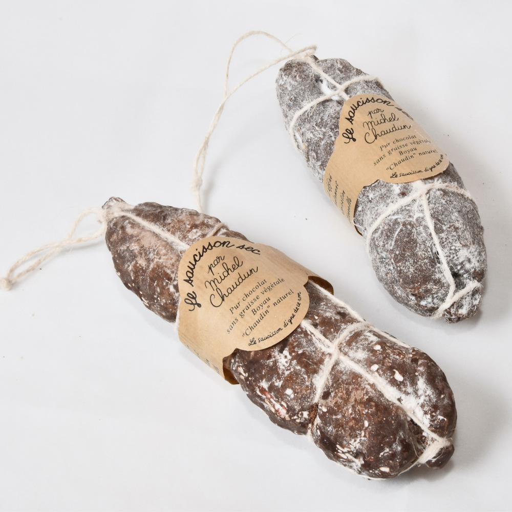 Choco'cisson - Saucisson en chocolat, raisins, pruneaux et Armagnac -  Maison Francis Miot